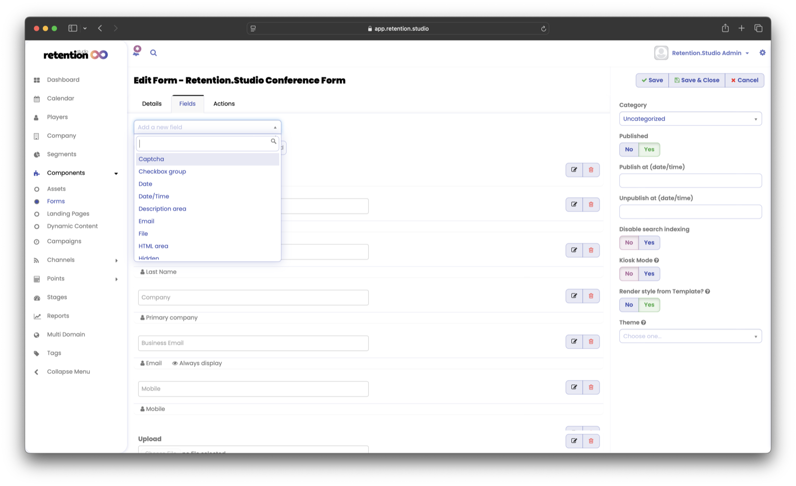 Multistep form builder